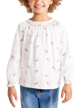 Camiseta Mayoral Nido de Abeja Blanca Para Niña