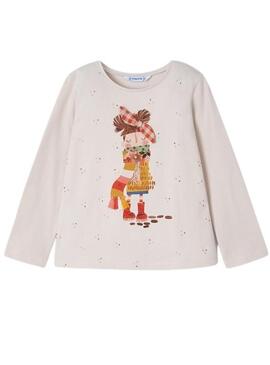 Camiseta Mayoral Muñeca Crema Para Niña