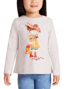 Camiseta Mayoral Muñeca Crema Para Niña