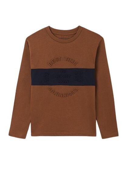Camiseta marron 2025 niño manga larga