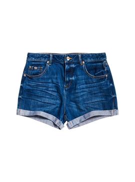 Short Superdry Steph Indigo Mujer