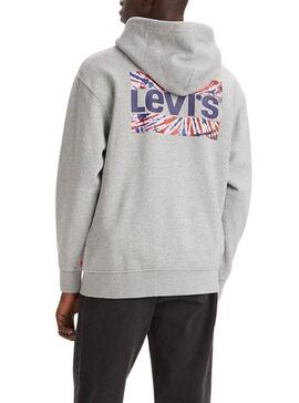 Sudadera Levis Graphic Zip Tiedye Gris Para Hombre