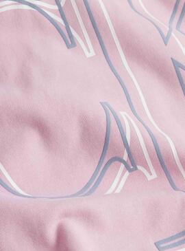 Sudadera Calvin Klein Jeans Illuminated CK Rosa