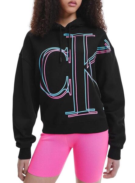 Sudadera Calvin Klein Jeans Illuminated CK Negro