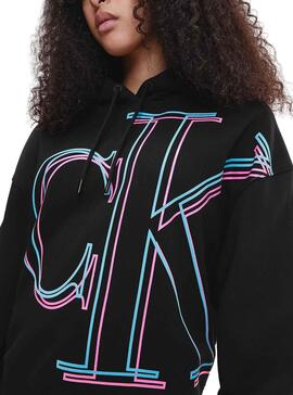 Sudadera Calvin Klein Jeans Illuminated CK Negro