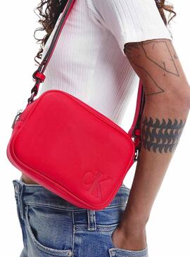 Bolso Calvin Klein Jeans Sculpted Rojo Para Mujer