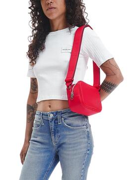 Bolso Calvin Klein Jeans Sculpted Rojo Para Mujer