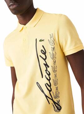 Polo Lacoste Regular Fit Amarillo Para Hombre