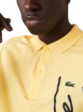 Polo Lacoste Regular Fit Amarillo Para Hombre