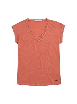 Camiseta Pepe Jeans Clementine Coral Mujer
