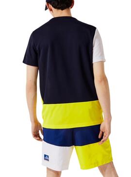 Camiseta Lacoste Sport Colorblock Para Hombre