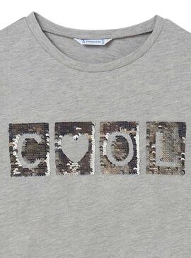 Camiseta Mayoral Mensaje Cool Gris Para Niña