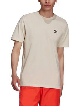 Camiseta Adidas Essential Beige Para Hombre