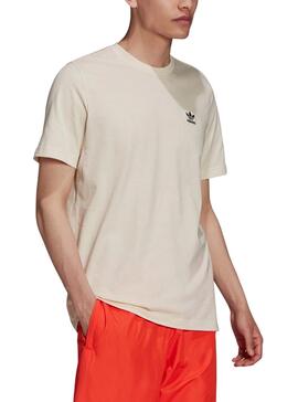 Camiseta Adidas Essential Beige Para Hombre