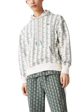 Sudadera Lacoste LIVE Blanca Y Negra Unisex