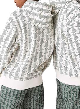 Sudadera Lacoste LIVE Blanca Y Negra Unisex
