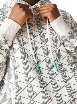 Sudadera Lacoste LIVE Blanca Y Negra Unisex