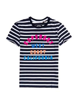 Camiseta Superdry West Coast Stripe Azul Mujer