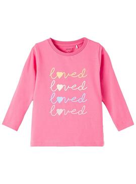 Camiseta Name It Love Manga Larga Rosa Para Niña