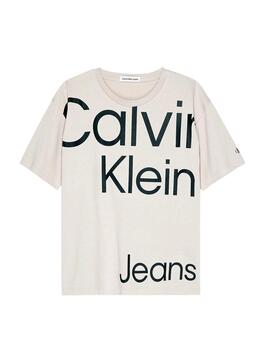Camiseta Calvin Klein Bold Institutional Beige 