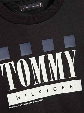 Sudadera Tommy Hilfiger Logo Negro Para Niño