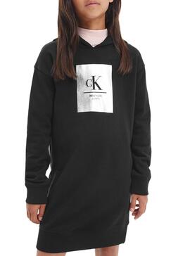 Vestido Calvin Klein Sudadera Logo Future Negro