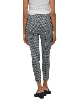 Pantalón Vila Abia Vichy Negro Y Blanco Para Mujer