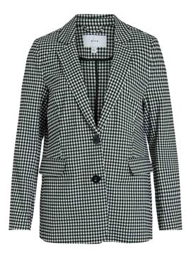 Blazer Vila Abia Vichy Negro Y Blanco Para Mujer