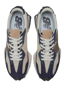 Zapatillas New Balance 327 Beige y Marino Hombre