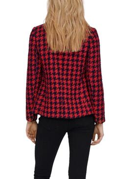 Blazer Only Kelly Boucle Cuadros Rojo Para Mujer