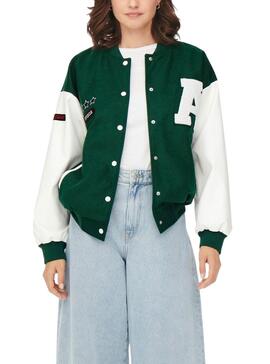 Bomber Only Baby Verde Para Mujer