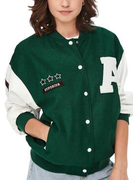 Bomber Only Baby Verde Para Mujer