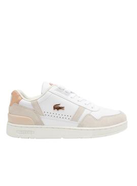 Zapatillas Lacoste T-Clip Blanco Rosa Para Mujetr