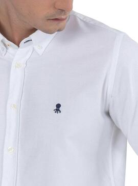 Camisa El Pulpo Oxford Blanca Para Hombre