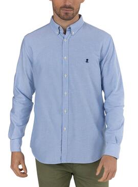 Camisa El Pulpo Oxford Lisa Azul Para Hombre