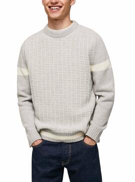 Jersey Pepe Jeans Mark Textura Gris Para Hombre