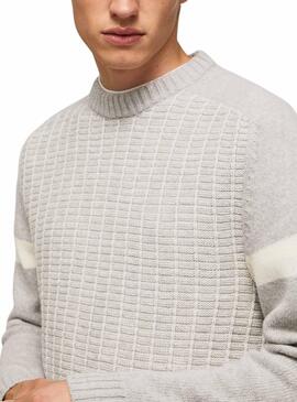 Jersey Pepe Jeans Mark Textura Gris Para Hombre