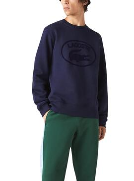 Sudadera Lacoste Básica Marino Para Hombre