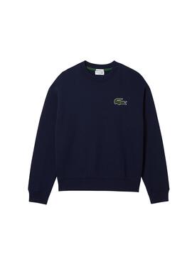 Sudadera Lacoste Loose Fit Marino Para Hombre