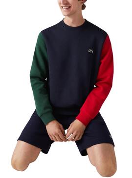 Sudadera Lacoste Colorblock Marina Para Hombre