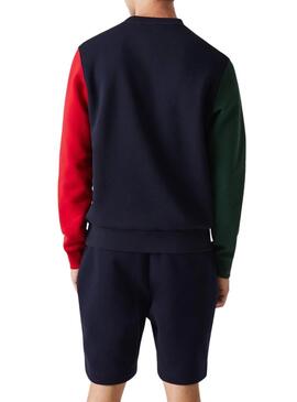 Sudadera Lacoste Colorblock Marina Para Hombre