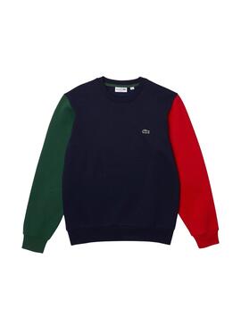 Sudadera Lacoste Colorblock Marina Para Hombre