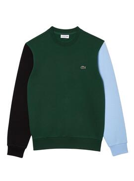 Sudadera Lacoste Colorblock Verde Para Hombre