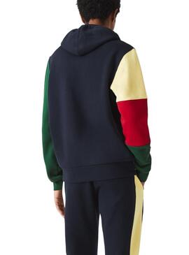 Sudadera Lacoste Colorblock Capucha Marina Hombre