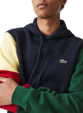 Sudadera Lacoste Colorblock Capucha Marina Hombre