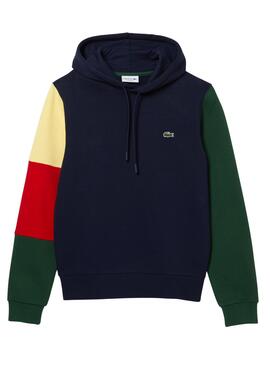 Sudadera Lacoste Colorblock Capucha Marina Hombre