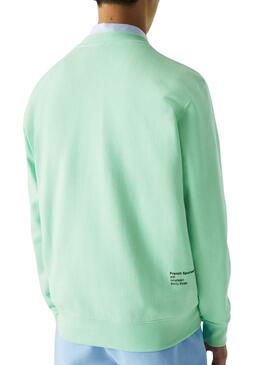 Sudadera Lacoste Inscripción Verde Menta Hombre