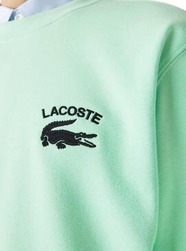 Sudadera Lacoste Inscripción Verde Menta Hombre