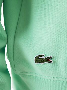 Sudadera Lacoste Inscripción Verde Menta Hombre