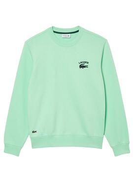 Sudadera Lacoste Inscripción Verde Menta Hombre